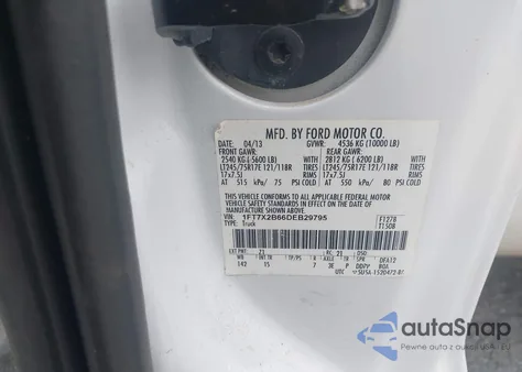 2013 Ford F-250 Xl из США, поврежденный, VIN 1FT7X2B66DEB29795